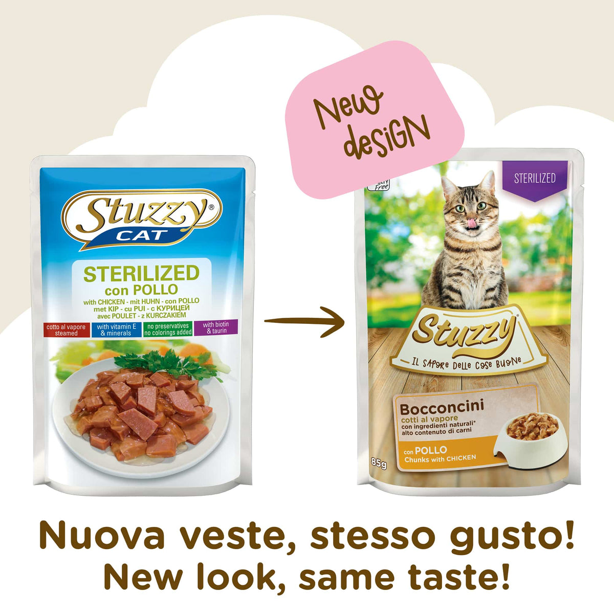 Stuzzy Cat chicken wet food for neutered cats, 85 g pouch – image 2