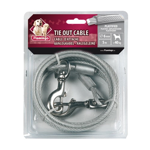Plastic-coated tie-out cable, 5 m, 6 mm