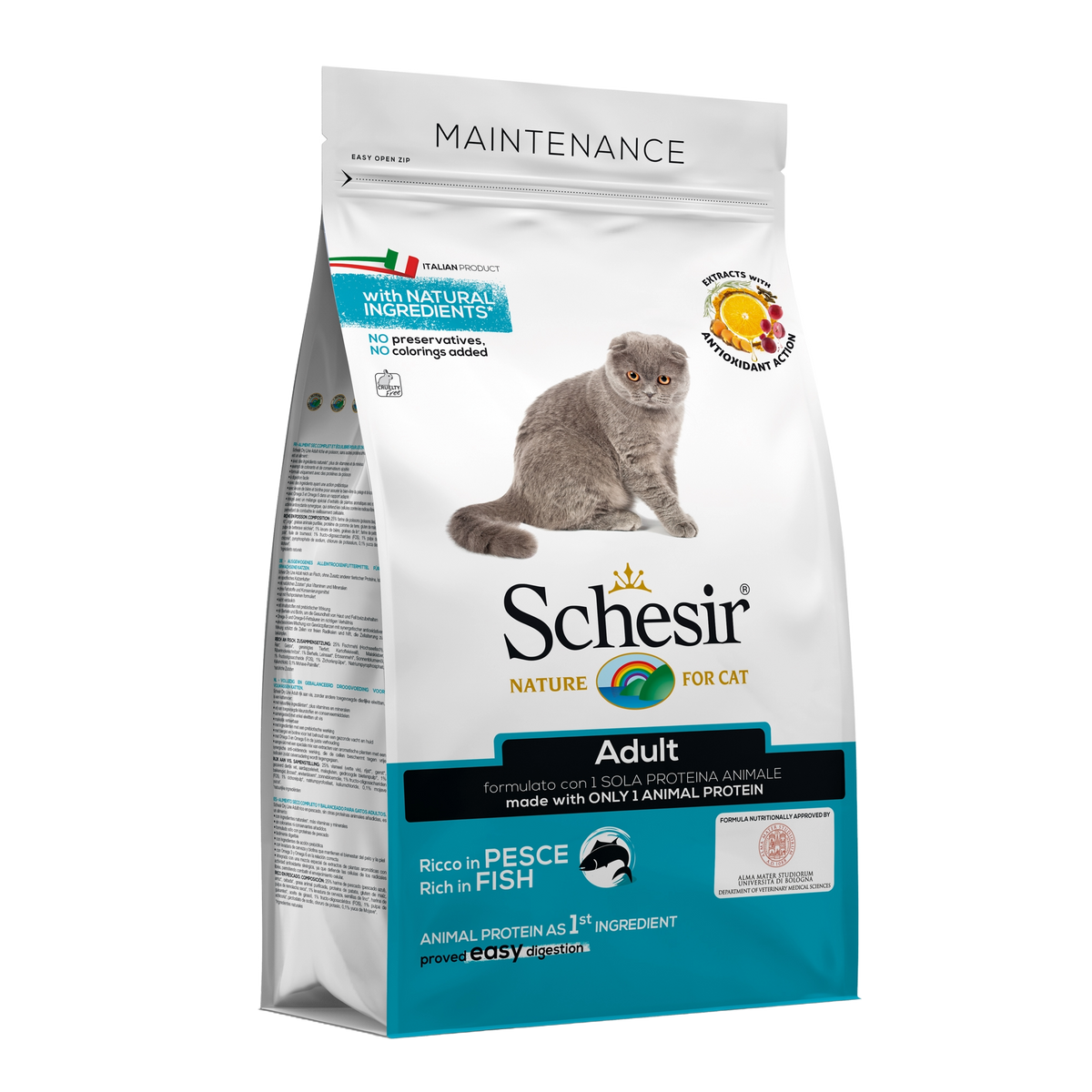 Schesir Maintenance fish dry cat food, 400 g