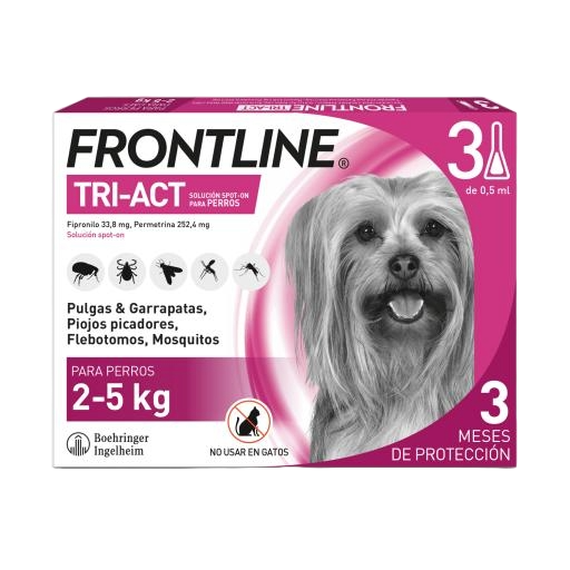 Frontline Tri-Act spot-on for dogs 2–5 kg, 3 pipettes
