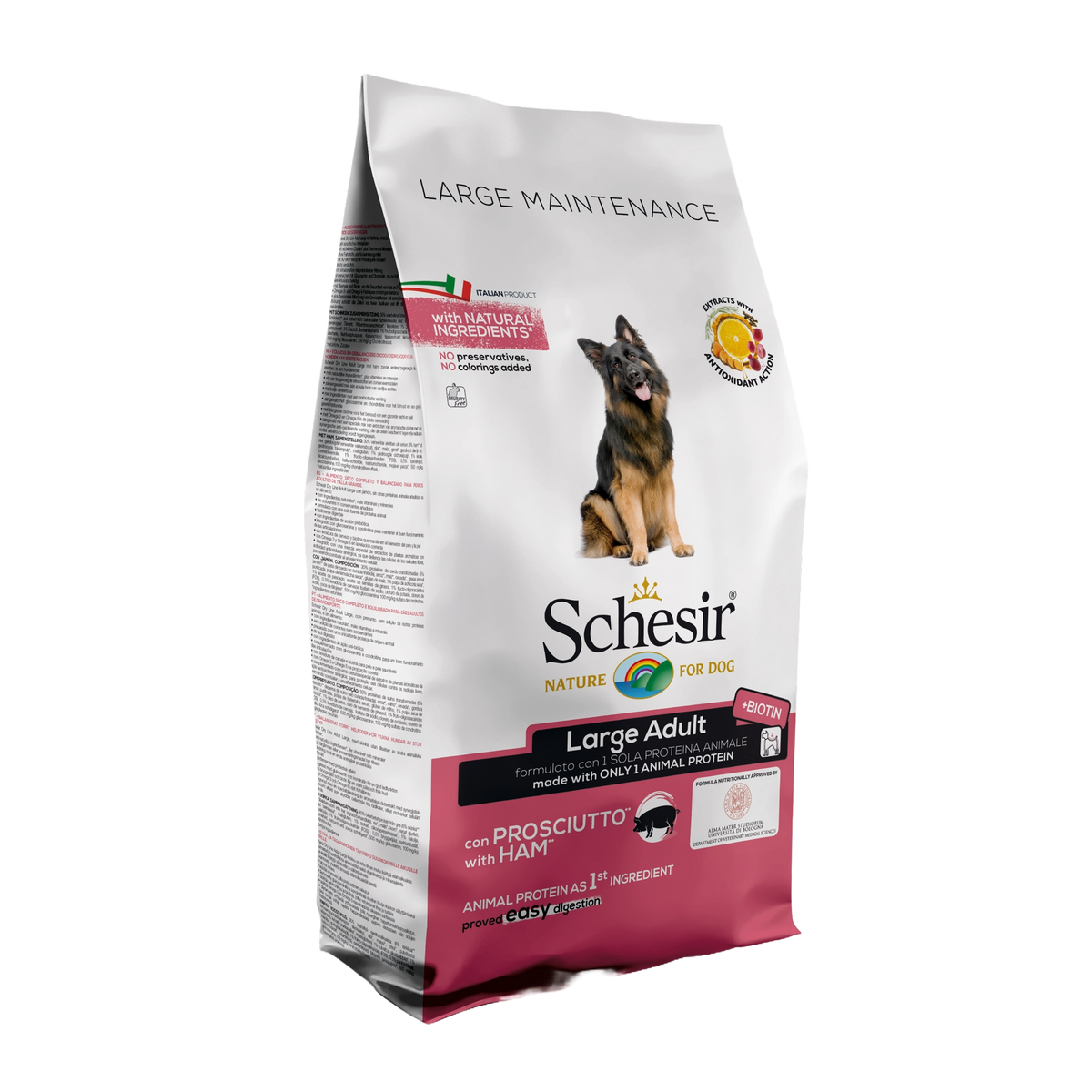 Schesir Large ham dry dog food, 12 kg