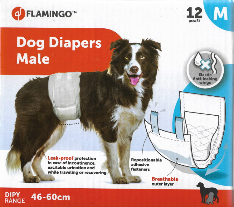 Flamingo male dog wraps size 2 (M), 46-60 cm