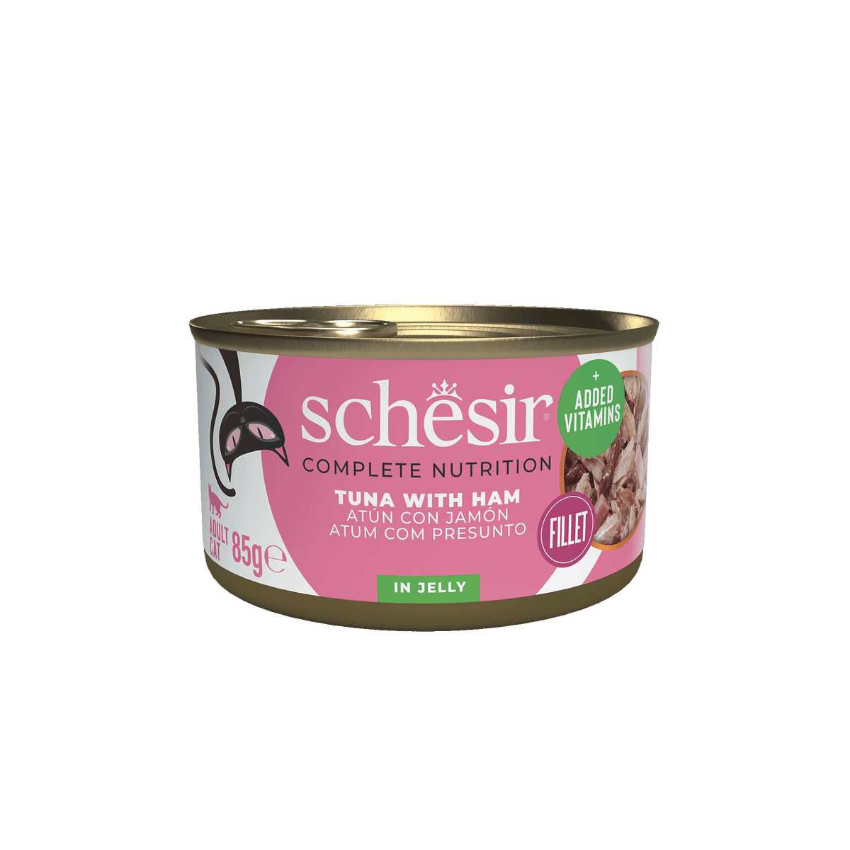 Schesir tuna with ham wet cat food, 85 g tin