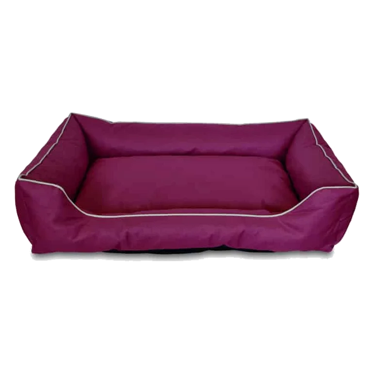 Lilac rectangular polyester dog bed, size M
