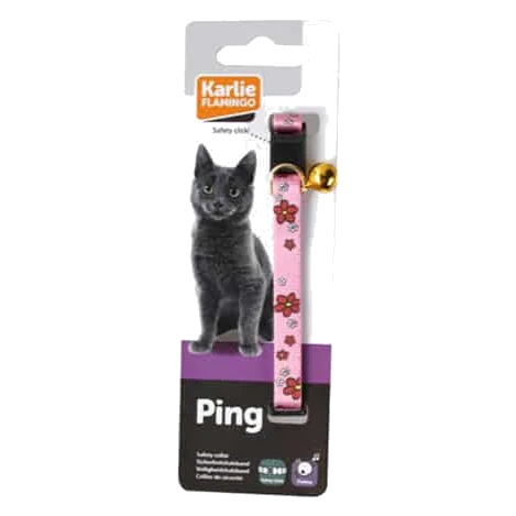 Pink flower cat collar