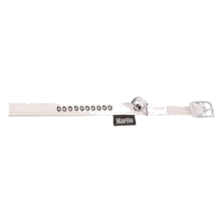 Monte Carlo cat collar, white, 11 mm, 30 cm