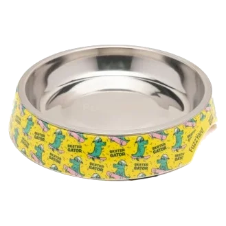 FuzzYard Sk8ter Gator flat whisker-friendly cat bowl, 420 ml