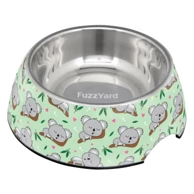 Stainless steel dog bowl FuzzYard Dream Time Koalas 810 ml