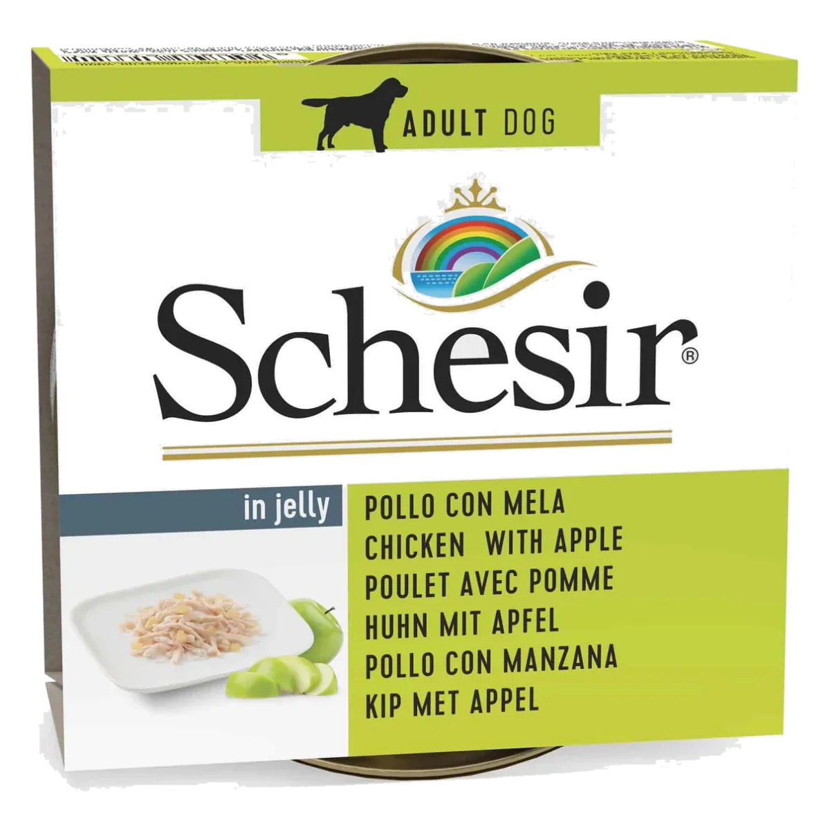 Schesir chicken with apple in jelly, wet adult dog food, 150 g