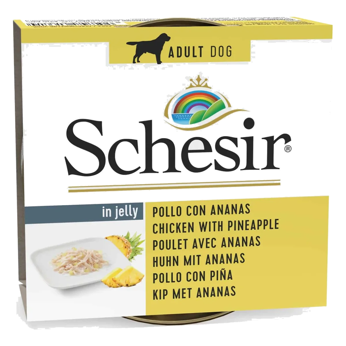 Schesir chicken with pineapple in jelly, wet adult dog food, 150 g