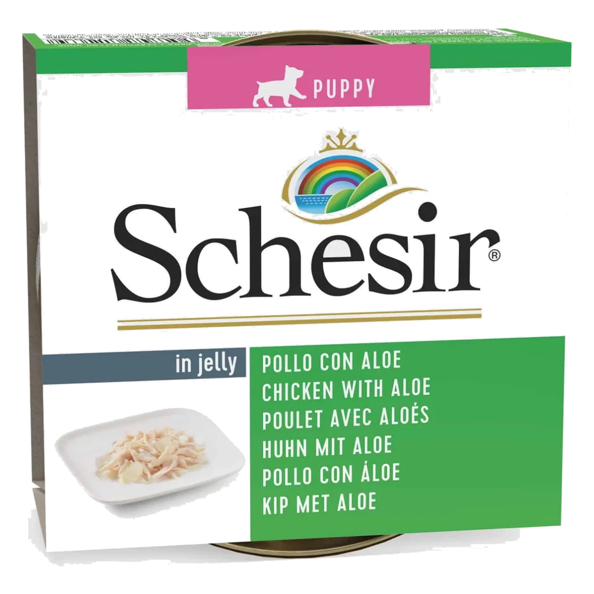 Schesir Puppy chicken with aloe in jelly, wet puppy food, 150 g