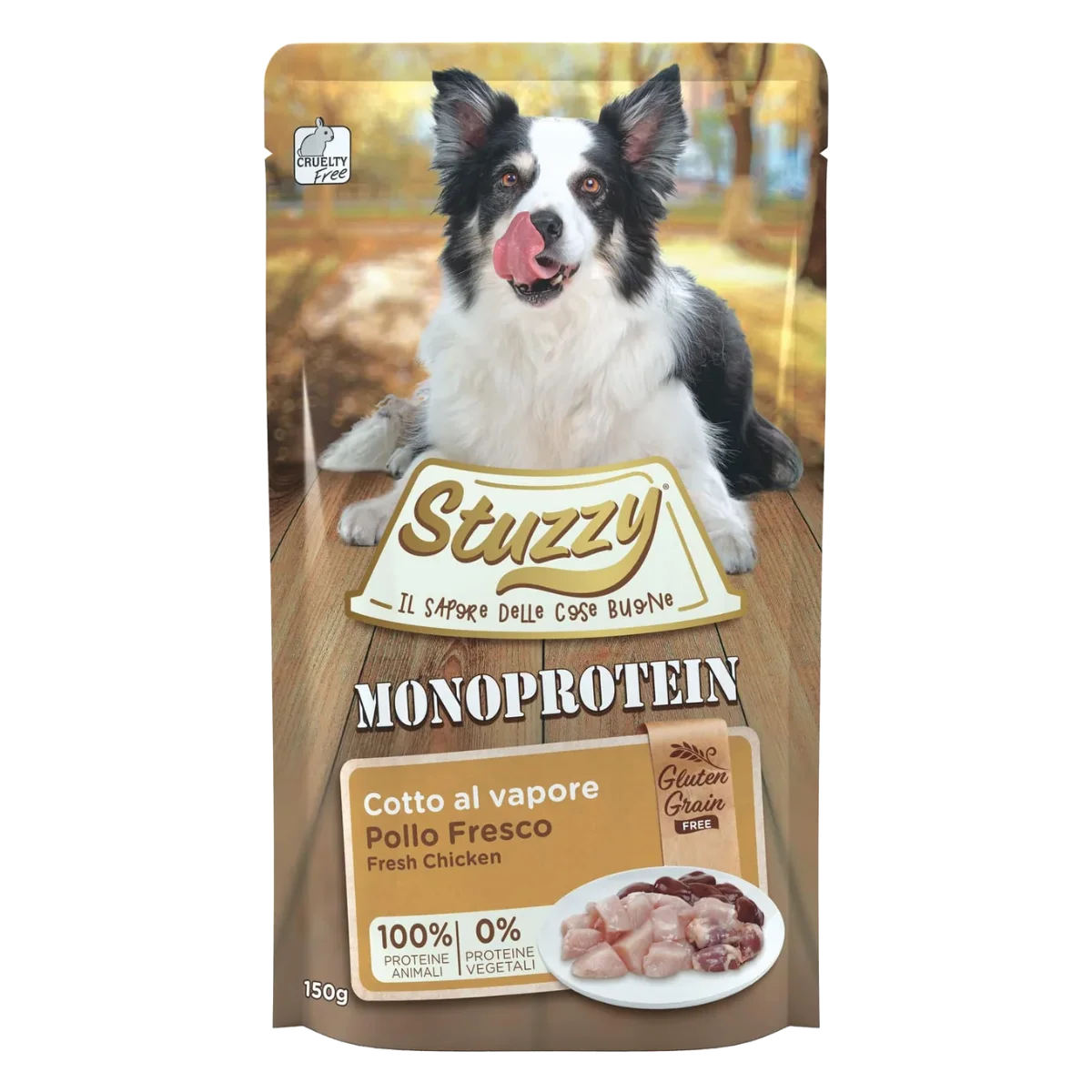 Stuzzy Monoprotein fresh chicken wet dog food, 150 g pouch