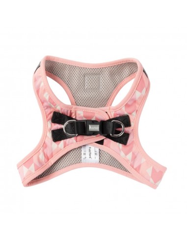 FuzzYard Pink Lemonade step-in dog harness with reflective strips
