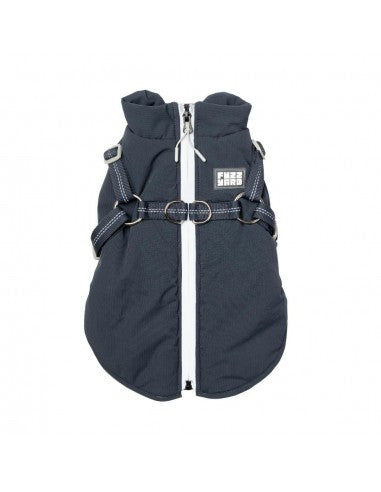 2-in-1 dog jacket with harness FuzzYard Horizon in navy