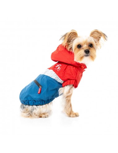FuzzYard The Seattle dog raincoat in red and blue