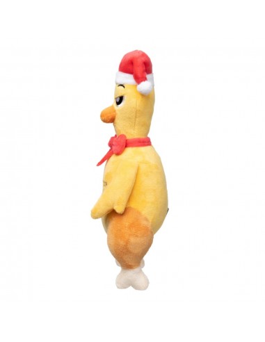Christmas plush dog toy FuzzYard Never Skip Leg Day Chook, roast chicken design