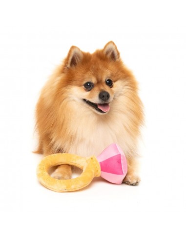 FuzzYard Love Diamond In The Ruff Ring plush dog toy, diamond ring