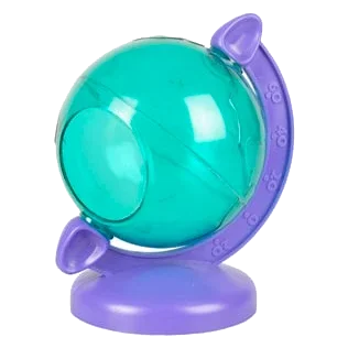 Green and purple chew ball for small animals