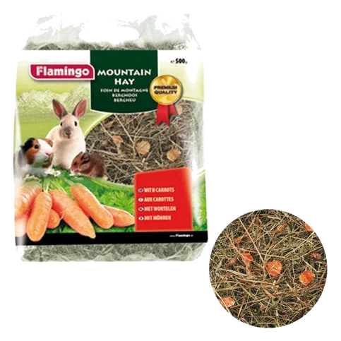 Mountain hay with carrot for small animals, 500 g