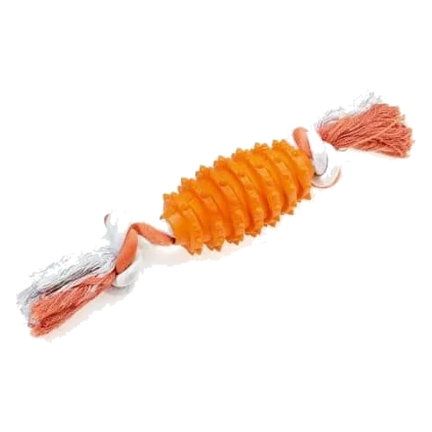 Classic Rubber and Rope Tug Toy for Dogs, 280 mm