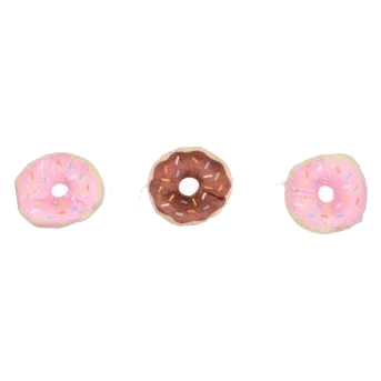 Catnip cat toy FuzzYard Donuts, set of 3 on a string