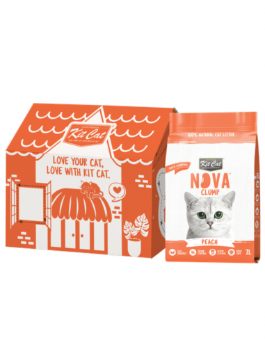 Clumping Cat Litter Kit Cat NovaClump Pea Fibre Peach 7 L