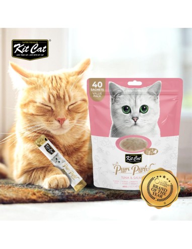 Kit Cat PurrPuree creamy cat treats, tuna and salmon, 40 x 15 g