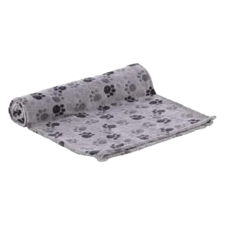 Pablo grey wool dog blanket with paw prints, 100 x 150 cm