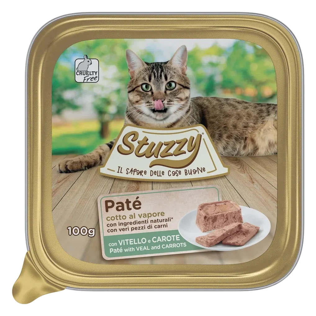 Mister Stuzzy Cat veal with carrots wet cat food, 100 g tray
