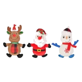 Christmas multi squeaky plush dog toy