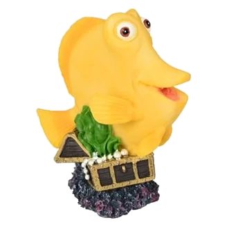 Yellow fish aquarium ornament