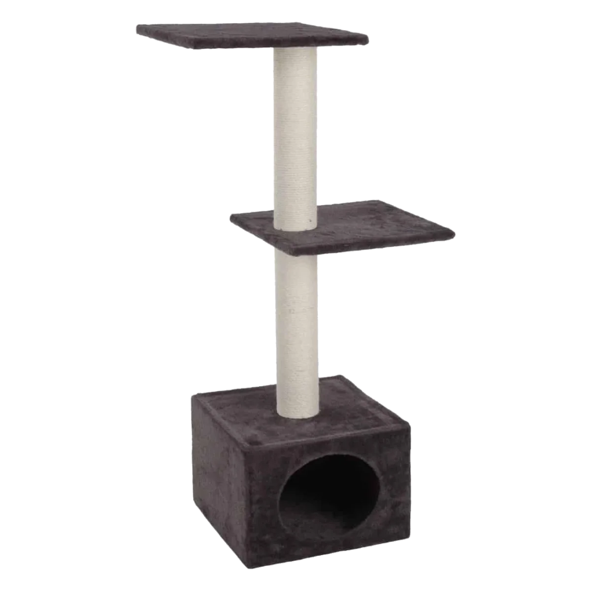 Chairmine grey cat scratching tree