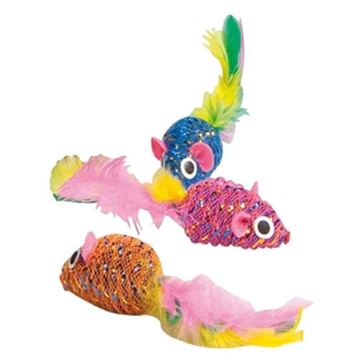 Toy mouse with feather for cats