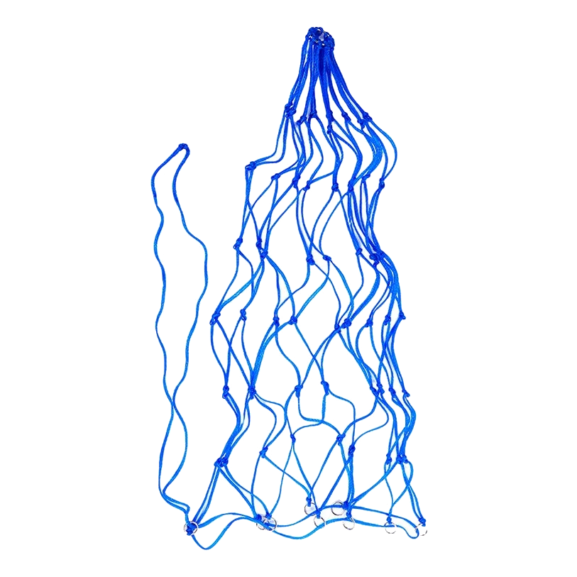 Blue slow feeder hay net for horses