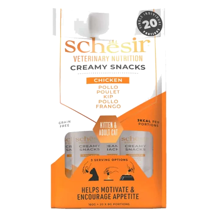 Schesir Veterinary Solutions creamy cat snack, 20 × 8 g