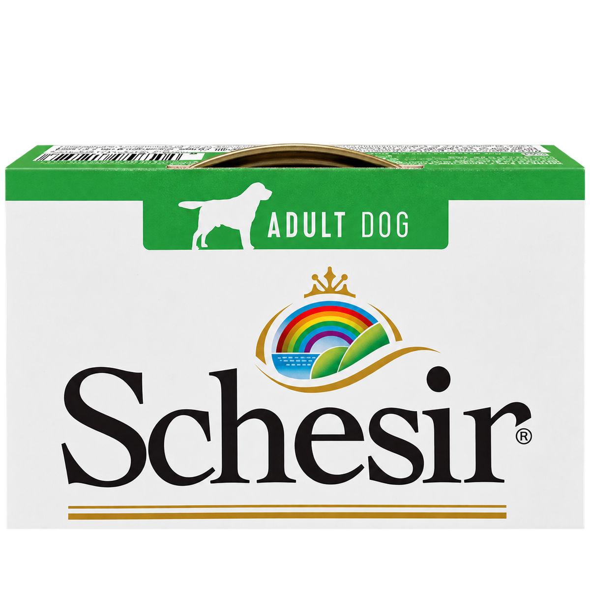 Top of the Schesir chicken fillets pack with the Adult Dog label