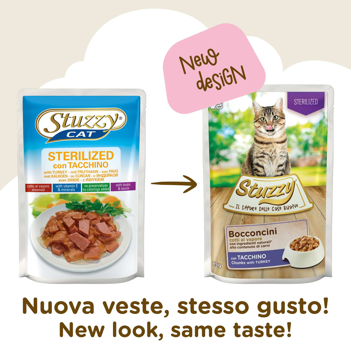 Stuzzy Cat turkey wet food for neutered cats, 85 g pouch – image 2