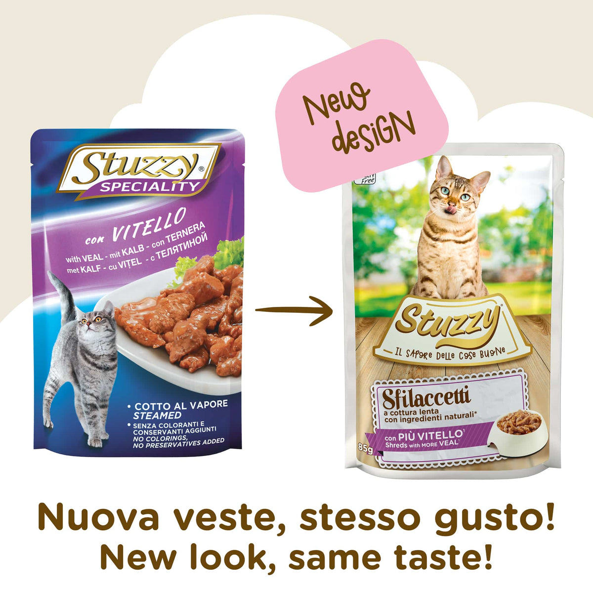 Stuzzy Cat Speciality veal wet cat food, 85 g pouch – image 2