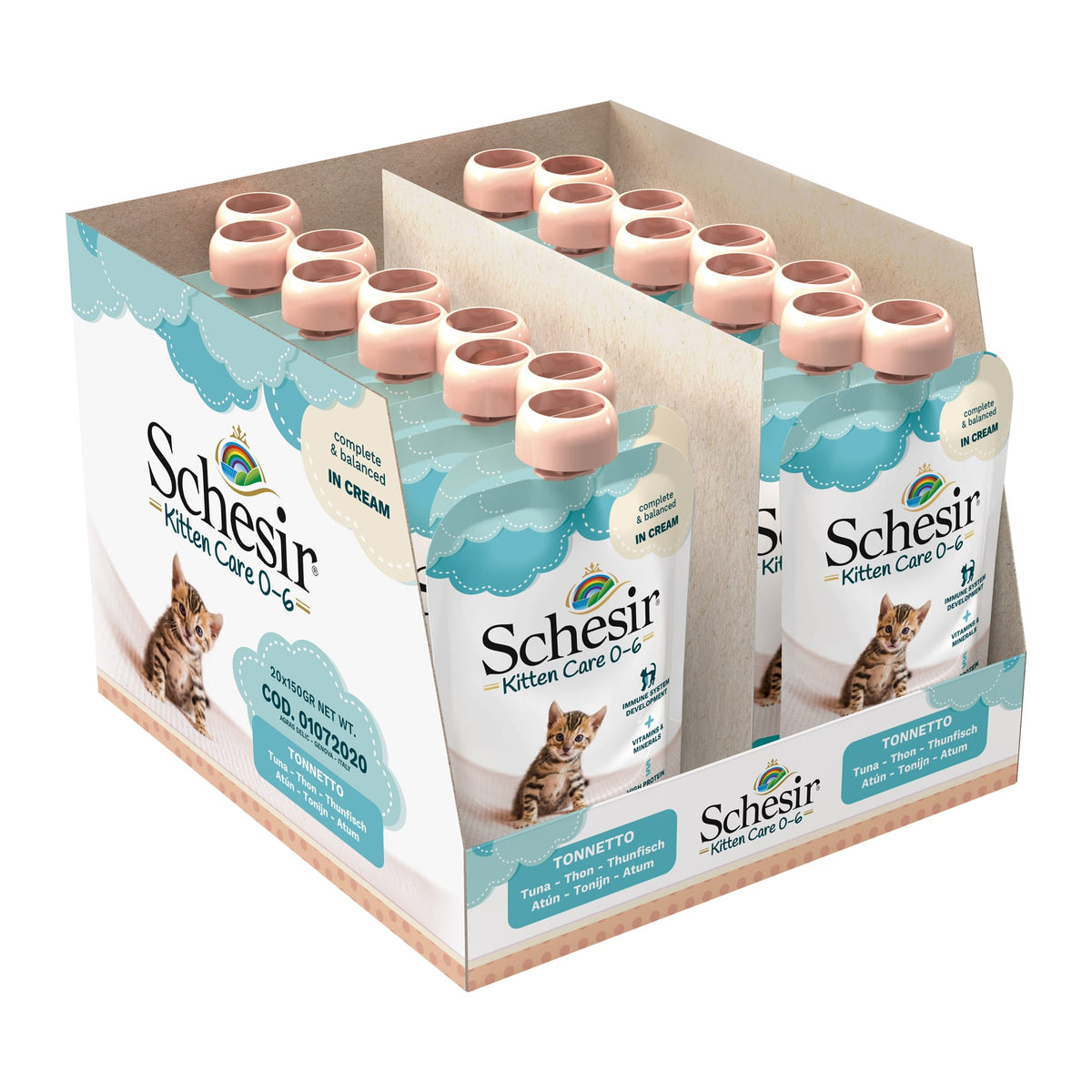 Schesir Kitten Cream tuna 0–6 months wet cat food, 150 g – image 3