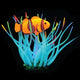 Aqua Lumo sea anemone with pufferfish aquarium ornament