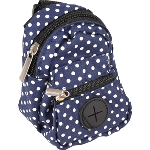 Flamingo 2-in-1 blue polka-dot poo bag and treat holder
