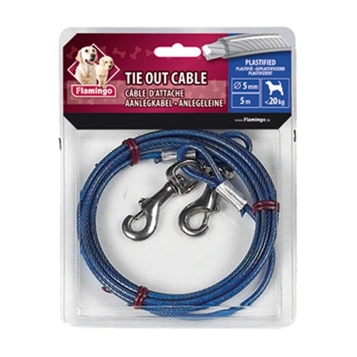 Plastic-coated tie-out cable, 5 m, 5 mm