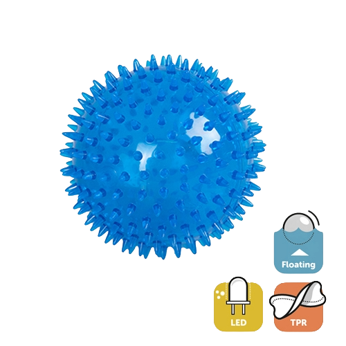 TPR dog ball with LED light, 12.5 cm