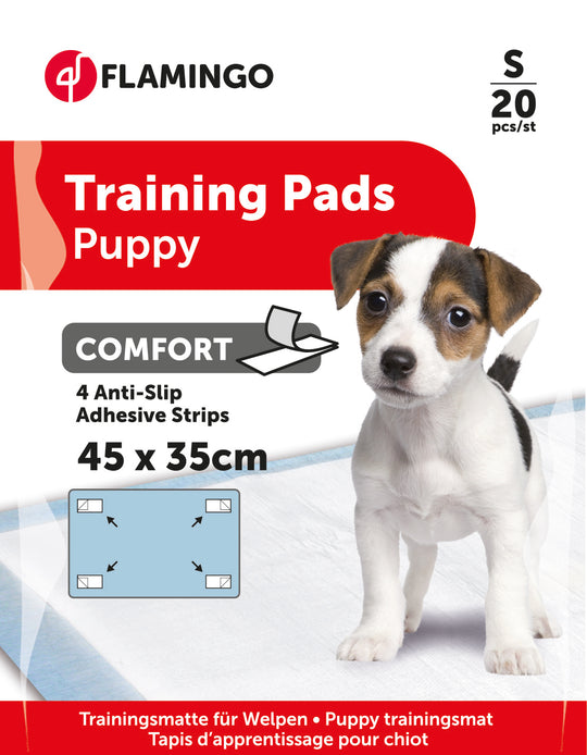 Comfort puppy pads with non-slip adhesive strips, size 1