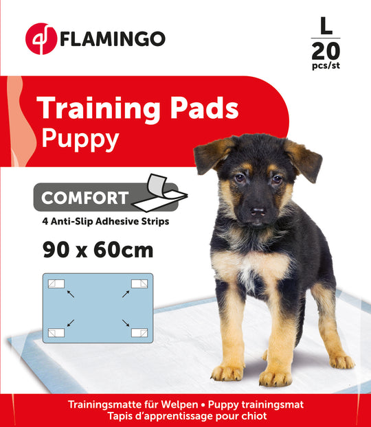Comfort puppy pads with non-slip adhesive strips, size 3