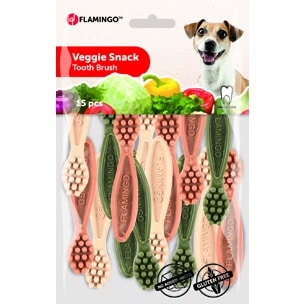 Veggie snack dental toothbrush dog chew, 7.5 cm, blister