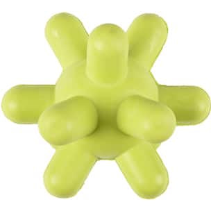 Green rubber star dog toy, 10 cm