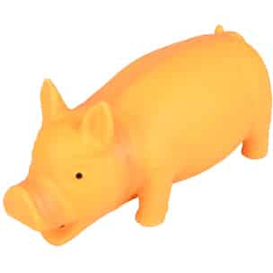 Fiona orange latex pig dog toy, 22 cm