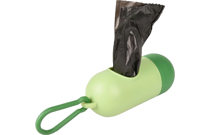 Dog poo bag dispenser with carabiner