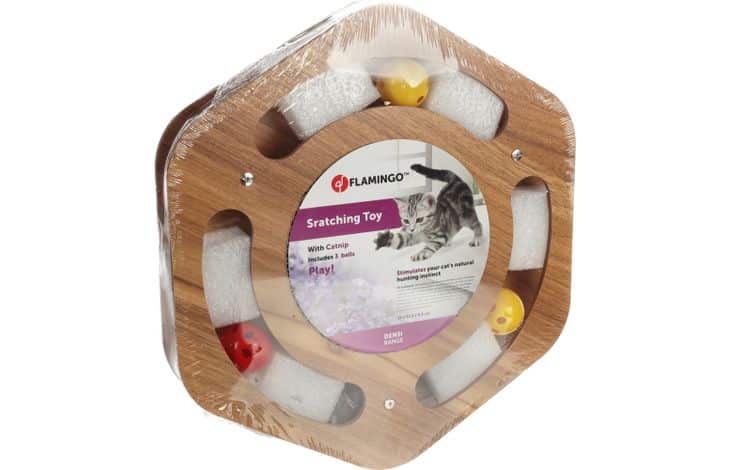 Densi brown scratcher toy with ball for cats – image 2